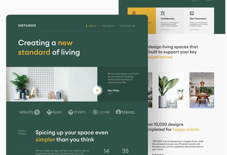 Interior design website design dstudio