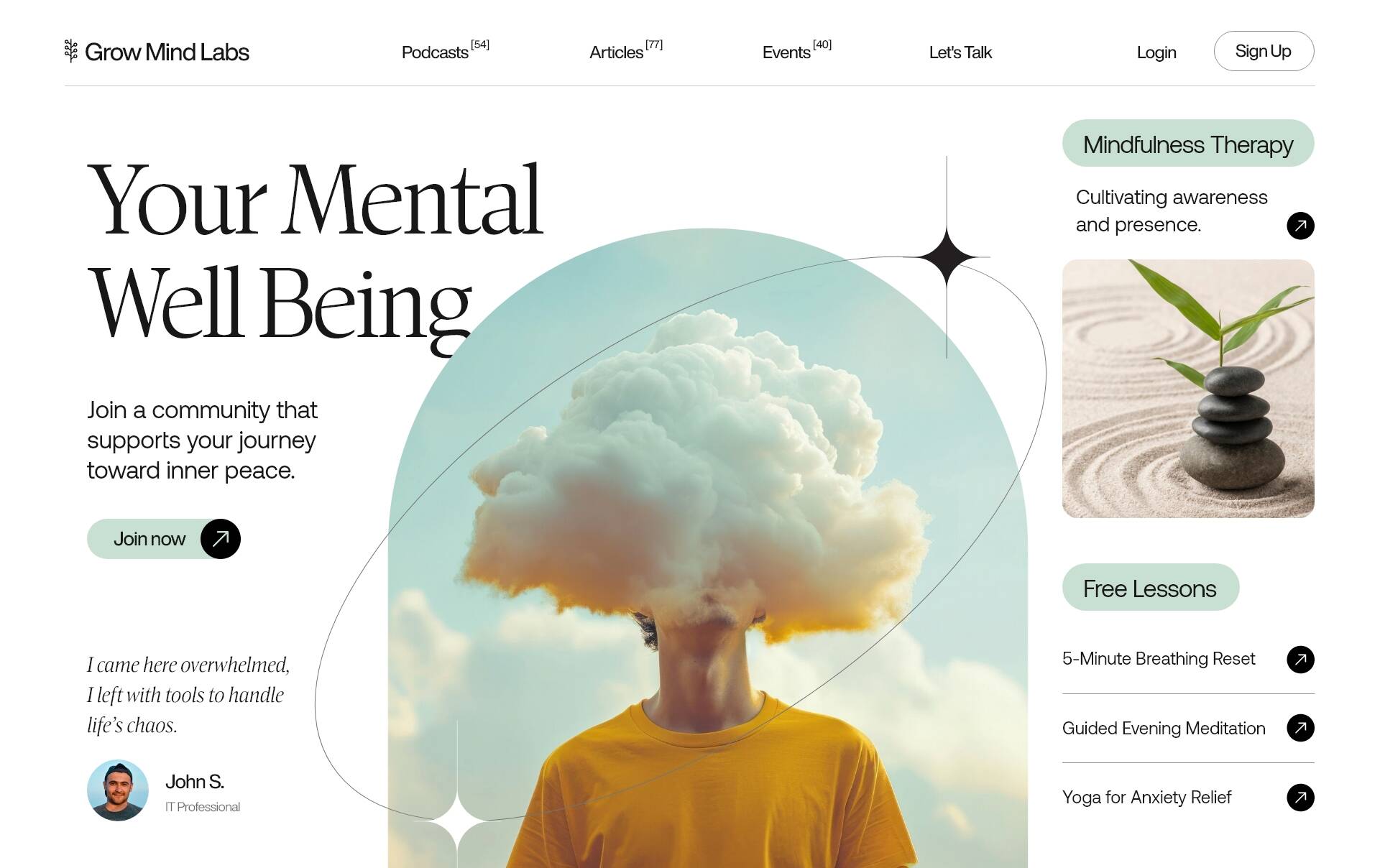 Mental Well Being Community Web Concept – 2_