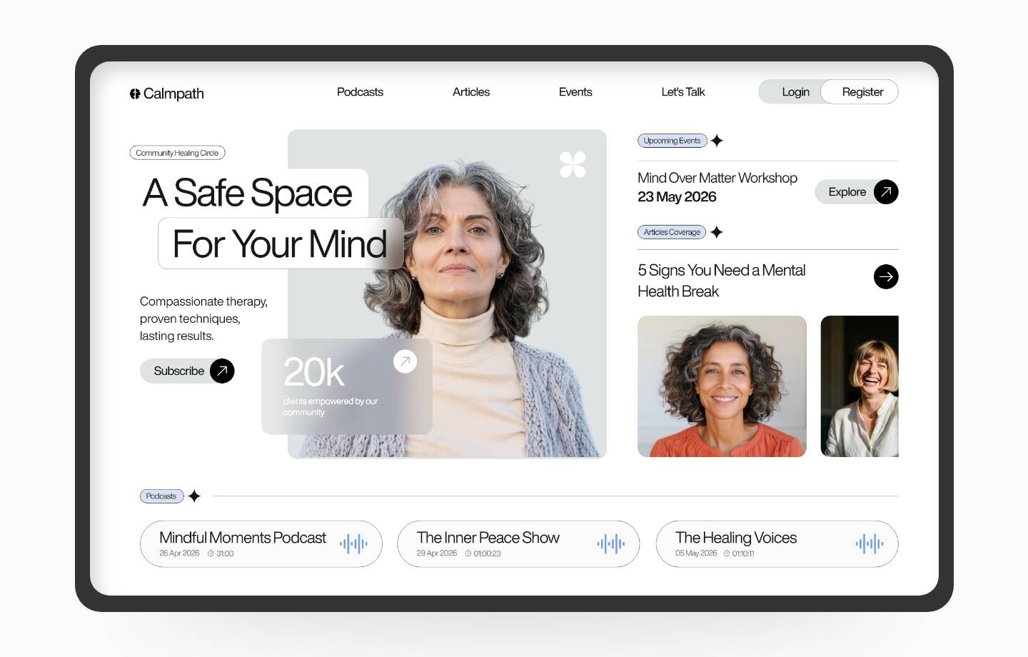 Mind Healing Website Design_