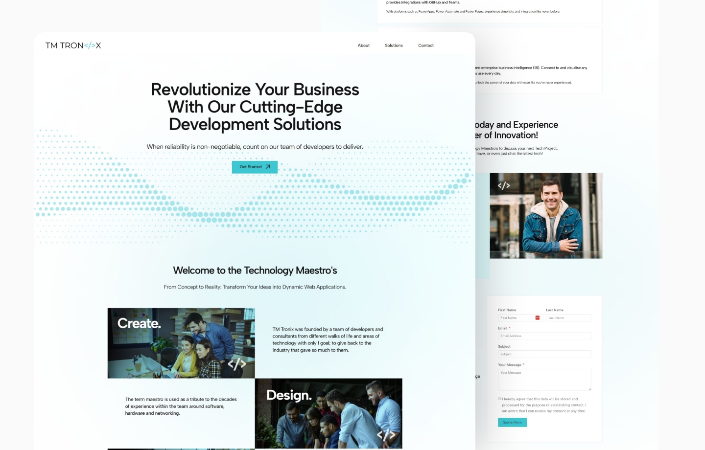 Software development company website design
