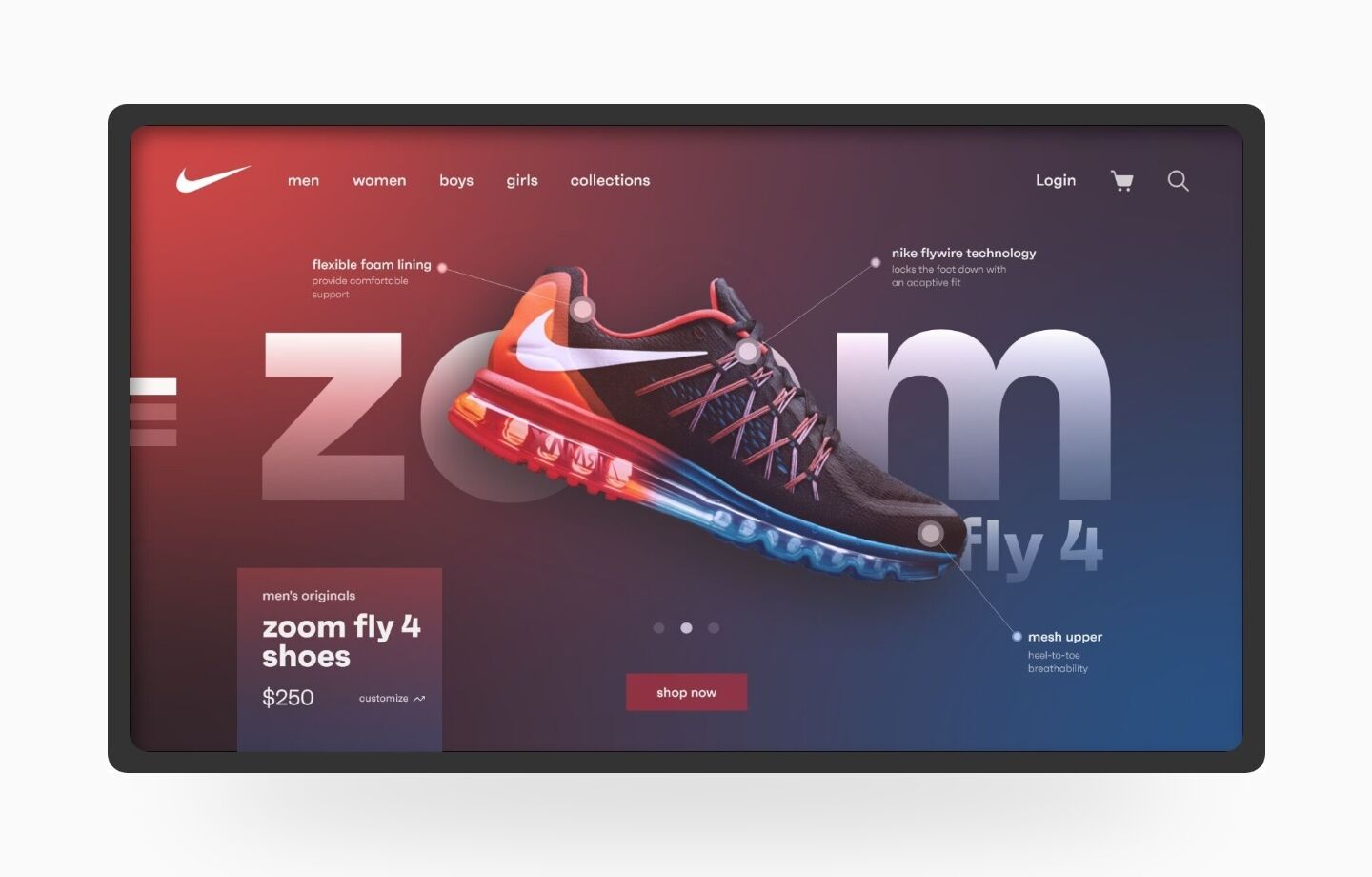 online shoe store ecommerce website design