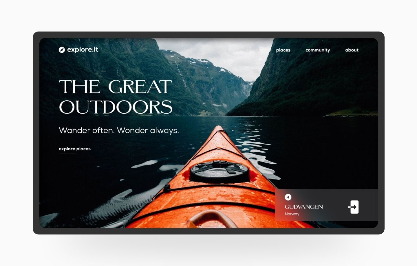 travel community website ui design
